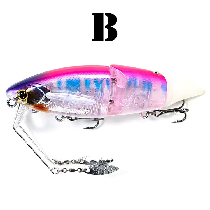 3.93"(100mm) Glide Bait w/ Removable Spinner Blades, 3 Stage Depth Adjustment - Samples