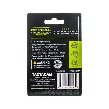 Tactacam Reveal SD Memory Card, 32GB, Class 10