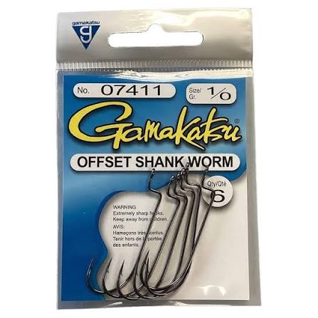 Gamakatsu Offset Shank Worm, Pack of 6