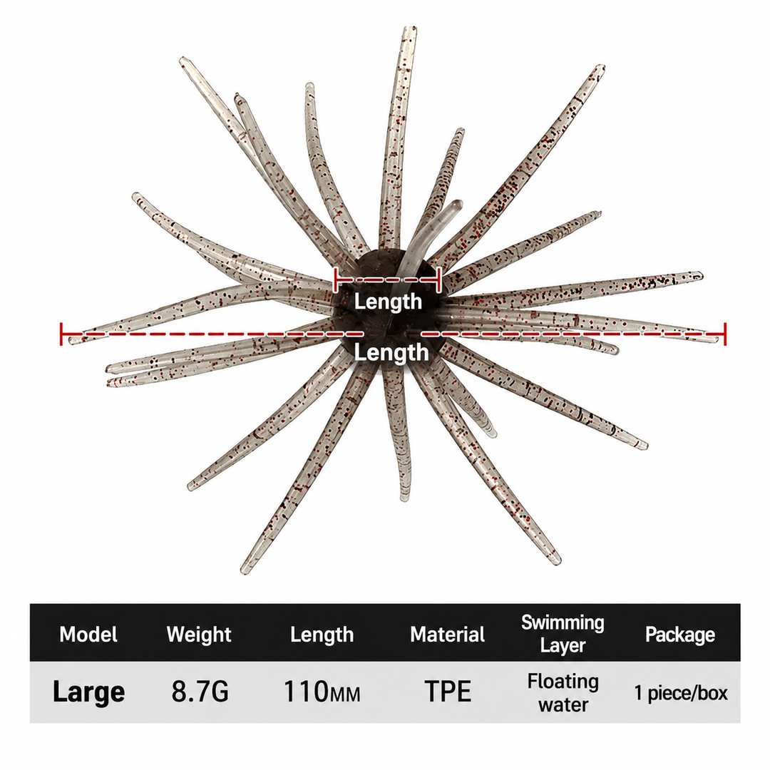 Quivara™ 110mm Urchin Style Soft Plastic Finesse Bait, (4.33")