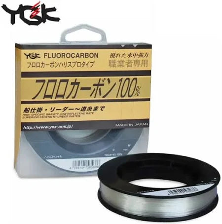 YGK 100% Fluorocarbon Line, 100M, Clear